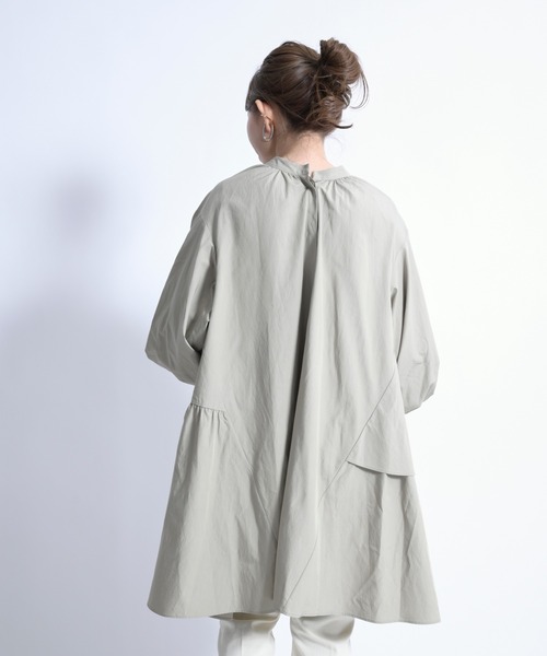 DouDou(ドゥドゥ)の「【新色追加】ティアード2WAYチュニックブラウス(シャツ/ブラウス・レディース・オフホワイト/カーキ/ブラック・FREE)」の4枚目の写真