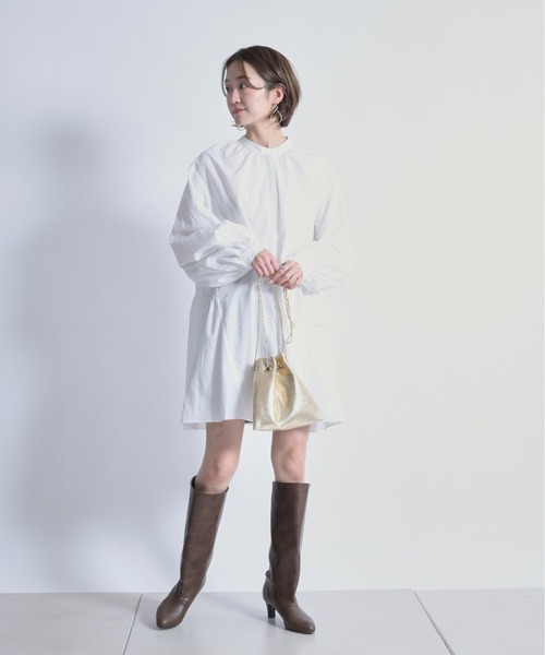 DouDou(ドゥドゥ)の「【新色追加】ティアード2WAYチュニックブラウス(シャツ/ブラウス・レディース・オフホワイト/カーキ/ブラック・FREE)」の7枚目の写真