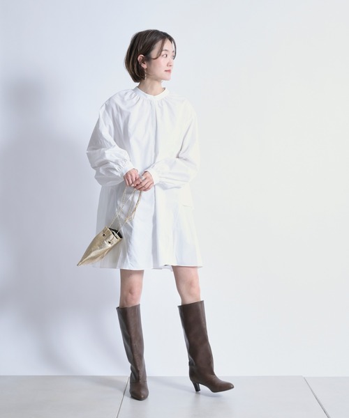 DouDou(ドゥドゥ)の「【新色追加】ティアード2WAYチュニックブラウス(シャツ/ブラウス・レディース・オフホワイト/カーキ/ブラック・FREE)」の8枚目の写真