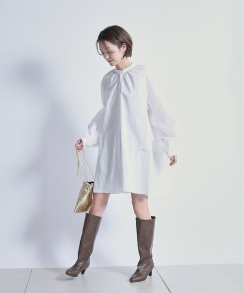 DouDou(ドゥドゥ)の「【新色追加】ティアード2WAYチュニックブラウス(シャツ/ブラウス・レディース・オフホワイト/カーキ/ブラック・FREE)」の11枚目の写真