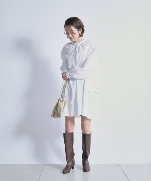 DouDou(ドゥドゥ)の「【新色追加】ティアード2WAYチュニックブラウス(シャツ/ブラウス・レディース・オフホワイト/カーキ/ブラック・FREE)」の12枚目の写真