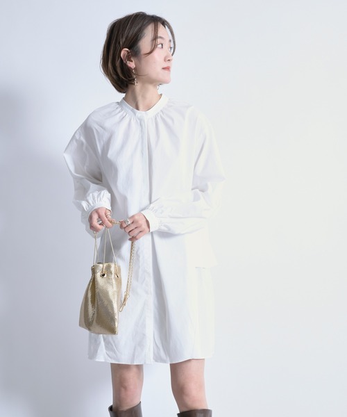 DouDou(ドゥドゥ)の「【新色追加】ティアード2WAYチュニックブラウス(シャツ/ブラウス・レディース・オフホワイト/カーキ/ブラック・FREE)」の13枚目の写真