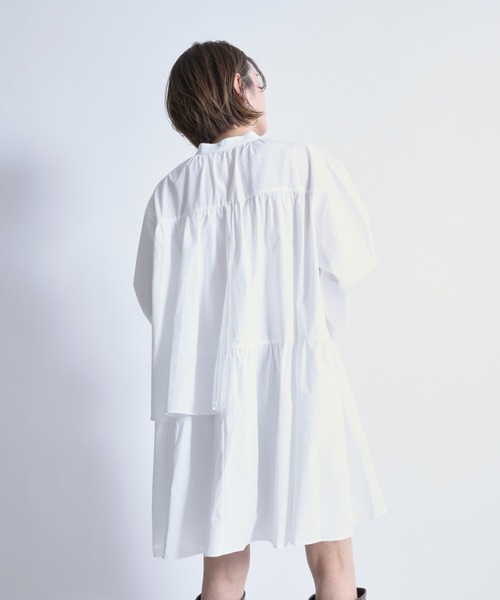 DouDou(ドゥドゥ)の「【新色追加】ティアード2WAYチュニックブラウス(シャツ/ブラウス・レディース・オフホワイト/カーキ/ブラック・FREE)」の15枚目の写真