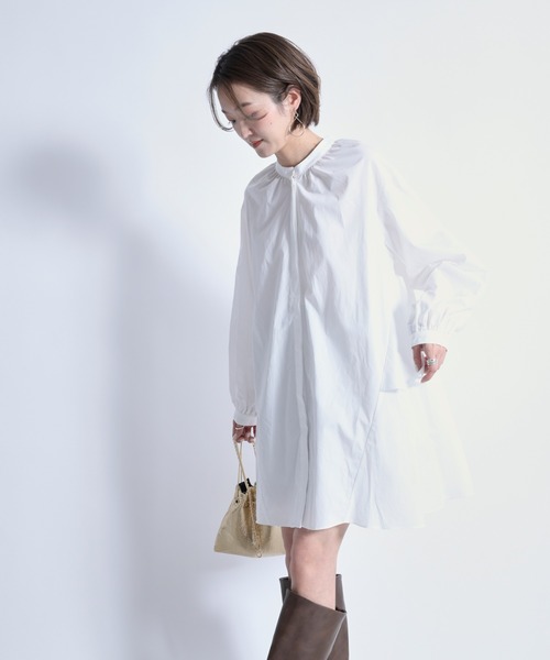 DouDou(ドゥドゥ)の「【新色追加】ティアード2WAYチュニックブラウス(シャツ/ブラウス・レディース・オフホワイト/カーキ/ブラック・FREE)」の18枚目の写真