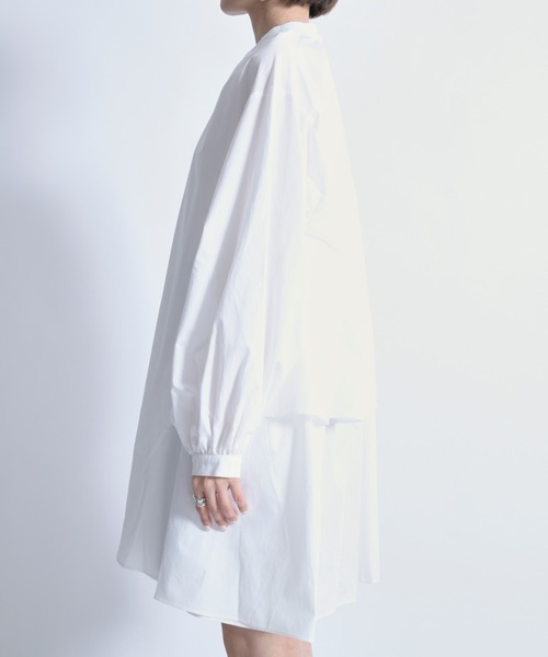 DouDou(ドゥドゥ)の「【新色追加】ティアード2WAYチュニックブラウス(シャツ/ブラウス・レディース・オフホワイト/カーキ/ブラック・FREE)」の21枚目の写真