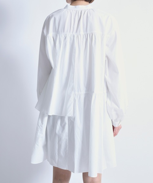 DouDou(ドゥドゥ)の「【新色追加】ティアード2WAYチュニックブラウス(シャツ/ブラウス・レディース・オフホワイト/カーキ/ブラック・FREE)」の22枚目の写真