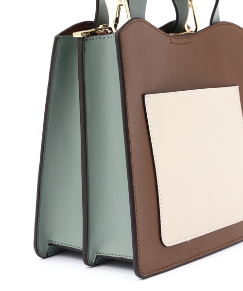 NATURAL BEAUTY BASIC（ナチュラルビューティーベーシック）の「トリカラースワローマチトート（トートバッグ・レディース・オフホワイト/ブラウン・ﾌﾘ-）」の11枚目の写真