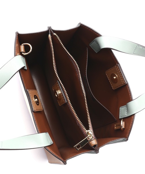 NATURAL BEAUTY BASIC（ナチュラルビューティーベーシック）の「トリカラースワローマチトート（トートバッグ・レディース・オフホワイト/ブラウン・ﾌﾘ-）」の14枚目の写真