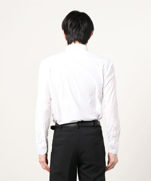 Perfect Suit FActory（パーフェクトスーツファクトリー）の「【完全ノーアイロン】長袖アイシャツ ボタンダウン ホワイト（ビジネスシャツ・メンズ・ホワイト・LL/S/M/L）」の3枚目の写真