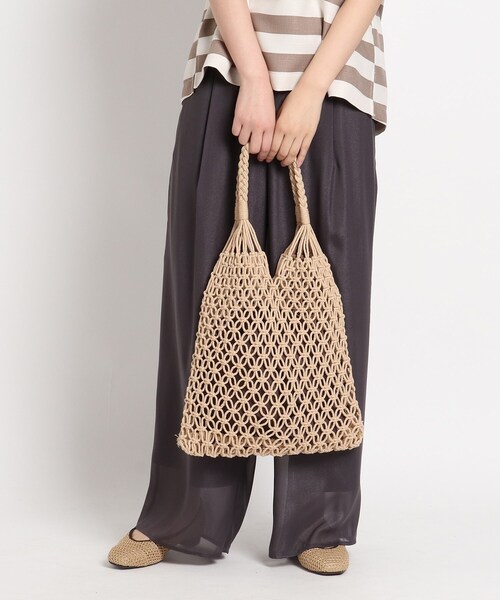 grove（グローブ）の「◆インスタライブ紹介！マクラメ巾着つきトート（トートバッグ・レディース・ベージュ系7/ライトベージュ/アイボリー/グレー/ブラウン系・00）」の12枚目の写真