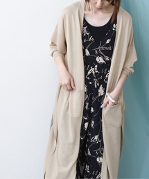 バックラメニットロングカーデ