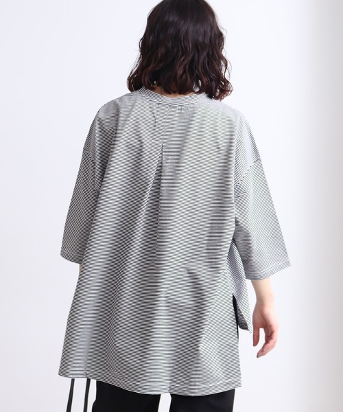 yuni（ユニ　）の「knoko/コットン border wide T-SH（Tシャツ/カットソー・レディース・その他/マルチ・FREE）」の10枚目の写真