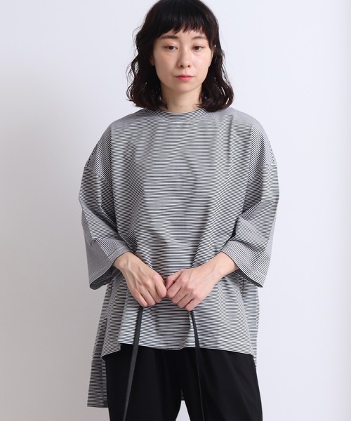 yuni（ユニ　）の「knoko/コットン border wide T-SH（Tシャツ/カットソー・レディース・その他/マルチ・FREE）」の12枚目の写真