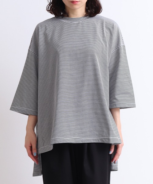 yuni（ユニ　）の「knoko/コットン border wide T-SH（Tシャツ/カットソー・レディース・その他/マルチ・FREE）」の14枚目の写真