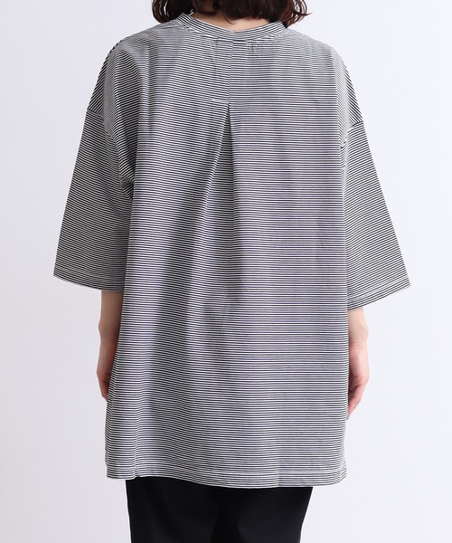 yuni（ユニ　）の「knoko/コットン border wide T-SH（Tシャツ/カットソー・レディース・その他/マルチ・FREE）」の16枚目の写真