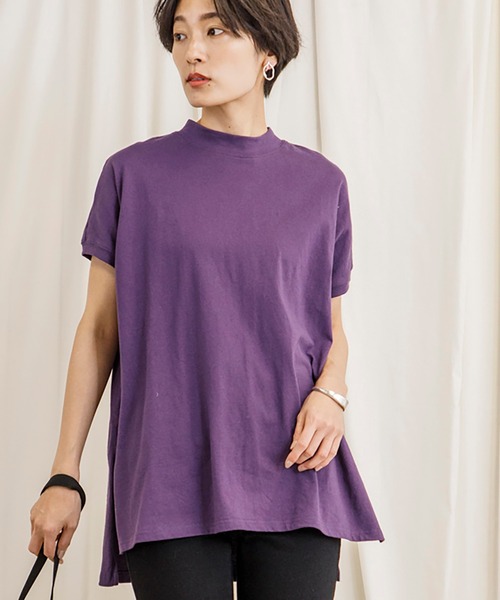 CIENA（シエナ）の「新色追加！大人シルエットUSAコットンサイドスリットTee（Tシャツ/カットソー・レディース・キャメル/ブラック/ベージュ/オフホワイト/パープル/オレンジ/グリーン/グリーン系その他/ブラウン/ブルー/イエロー・MEDIUM/LARGE/X-LARGE）」の13枚目の写真