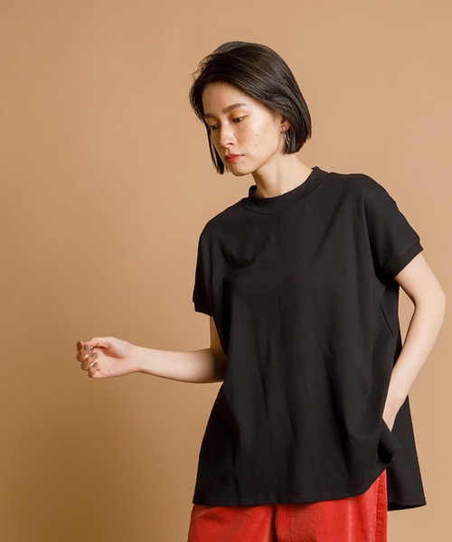 CIENA（シエナ）の「新色追加！大人シルエットUSAコットンサイドスリットTee（Tシャツ/カットソー・レディース・キャメル/ブラック/ベージュ/オフホワイト/パープル/オレンジ/グリーン/グリーン系その他/ブラウン/ブルー/イエロー・MEDIUM/LARGE/X-LARGE）」の17枚目の写真