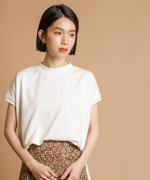 CIENA（シエナ）の「新色追加！大人シルエットUSAコットンサイドスリットTee（Tシャツ/カットソー・レディース・キャメル/ブラック/ベージュ/オフホワイト/パープル/オレンジ/グリーン/グリーン系その他/ブラウン/ブルー/イエロー・MEDIUM/LARGE/X-LARGE）」の21枚目の写真