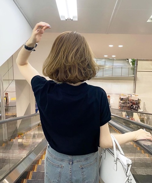 CIENA（シエナ）の「新色追加！大人シルエットUSAコットンサイドスリットTee（Tシャツ/カットソー・レディース・キャメル/ブラック/ベージュ/オフホワイト/パープル/オレンジ/グリーン/グリーン系その他/ブラウン/ブルー/イエロー・MEDIUM/LARGE/X-LARGE）」の22枚目の写真