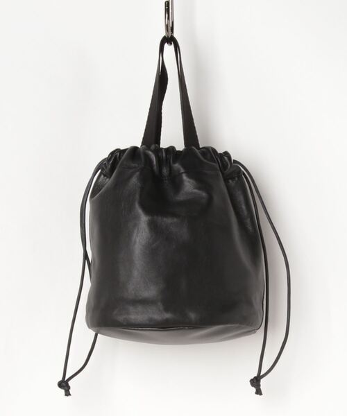 TASINAMI(タシナミ)の「TASINAMI 牛革ラムタッチ巾着 (TA-0040)(ハンドバッグ・レディース・イエロー/ミント/ブラック/ホワイト・FREE)」の5枚目の写真