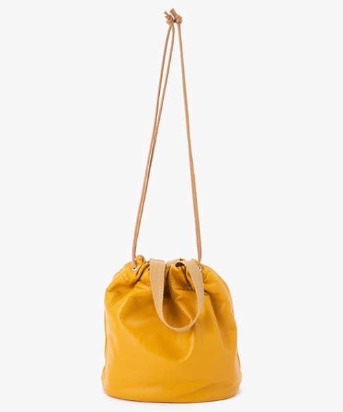 TASINAMI(タシナミ)の「TASINAMI 牛革ラムタッチ巾着 (TA-0040)(ハンドバッグ・レディース・イエロー/ミント/ブラック/ホワイト・FREE)」の4枚目の写真