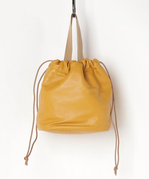 TASINAMI(タシナミ)の「TASINAMI 牛革ラムタッチ巾着 (TA-0040)(ハンドバッグ・レディース・イエロー/ミント/ブラック/ホワイト・FREE)」の12枚目の写真