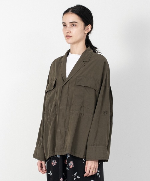 ALLUMER（アリュメール）の「フィブリルミリタリーブルゾン（ミリタリージャケット・レディース・カーキ・1）」の7枚目の写真