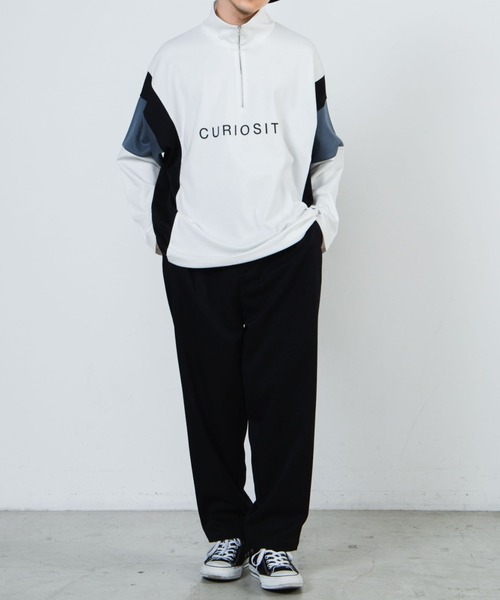 WEGO（ウィゴー）の「WEGO/カラーブロックハーフジッププルオーバー（スウェット・メンズ・ホワイト/ブラック・MEDIUM/LARGE）」の13枚目の写真