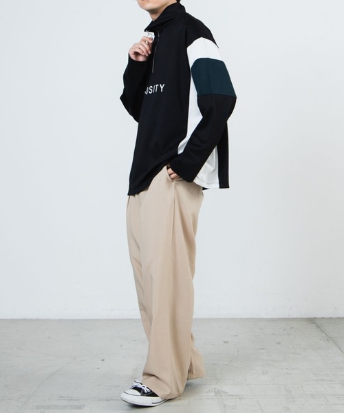 WEGO（ウィゴー）の「WEGO/カラーブロックハーフジッププルオーバー（スウェット・メンズ・ホワイト/ブラック・MEDIUM/LARGE）」の7枚目の写真