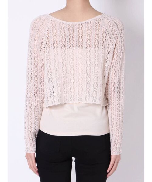 MERCURYDUO（マーキュリーデュオ）の「ベア付メッシュクロップドニット（ニット/セーター・レディース・オフホワイト/ライム/ベージュ・FREE）」の18枚目の写真