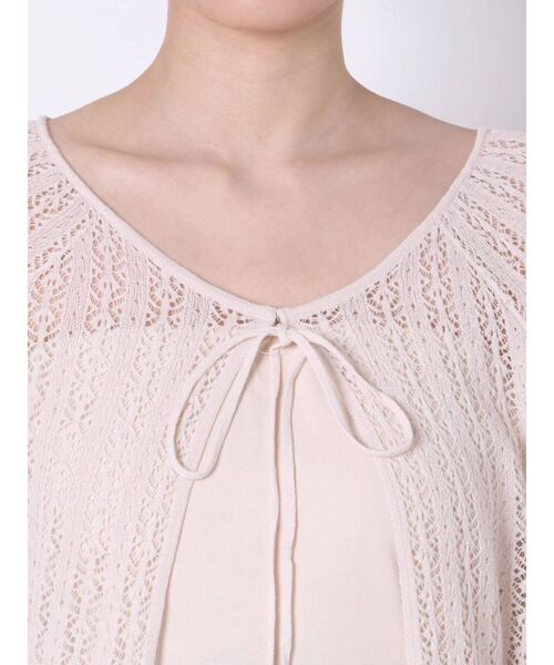 MERCURYDUO（マーキュリーデュオ）の「ベア付メッシュクロップドニット（ニット/セーター・レディース・オフホワイト/ライム/ベージュ・FREE）」の19枚目の写真