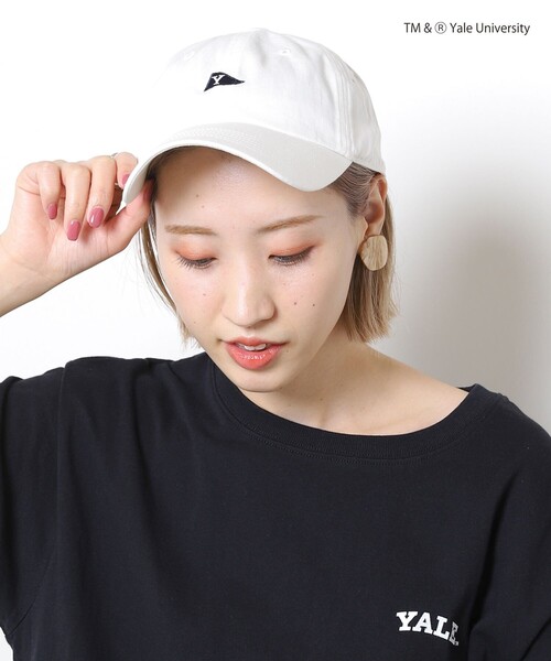 FREAK'S STORE（フリークスストア）の「▽【WEB限定】YALE FLAG CAP/イェールフラッグキャップ (ユニセックス)（キャップ・レディース・ホワイト/ブラック/ベージュ/ネイビー・ﾌﾘ-）」の2枚目の写真