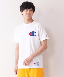 【Champion/チャンピオン】ビッグロゴTシャツ コットン100% 自然な風合い サテンアップリケ ジョックタグ