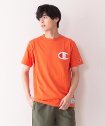 【Champion/チャンピオン】ビッグロゴTシャツ コットン100% 自然な風合い サテンアップリケ ジョックタグ