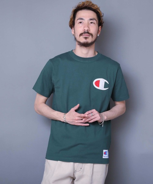 Champion(チャンピオン)の「【Champion/チャンピオン】ビッグロゴTシャツ コットン100% 自然な風合い サテンアップリケ ジョックタグ(Tシャツ/カットソー・メンズ・オレンジ/ダークグリーン/ホワイト/ネイビー/ブラック・LARGE/SMALL/MEDIUM/X-LARGE)」の18枚目の写真