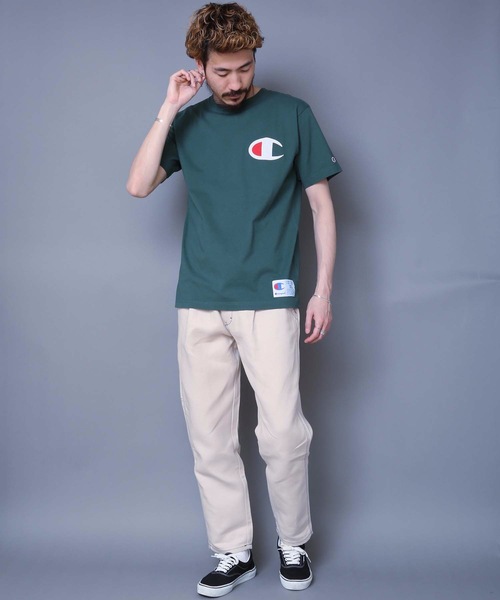 Champion(チャンピオン)の「【Champion/チャンピオン】ビッグロゴTシャツ コットン100% 自然な風合い サテンアップリケ ジョックタグ(Tシャツ/カットソー・メンズ・オレンジ/ダークグリーン/ホワイト/ネイビー/ブラック・LARGE/SMALL/MEDIUM/X-LARGE)」の17枚目の写真