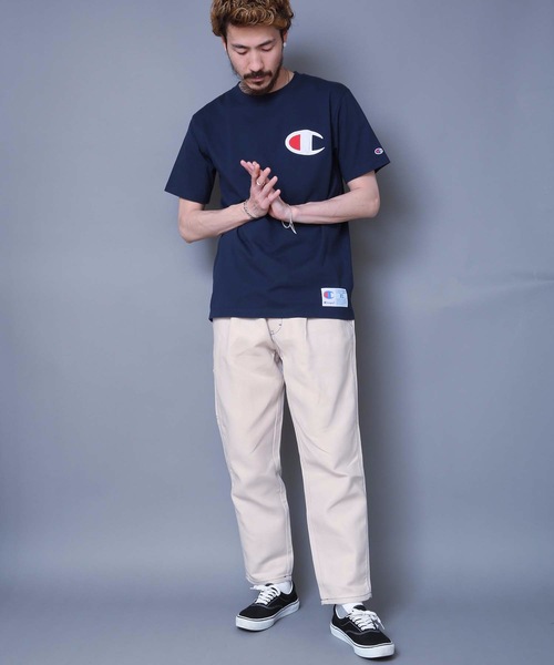 Champion(チャンピオン)の「【Champion/チャンピオン】ビッグロゴTシャツ コットン100% 自然な風合い サテンアップリケ ジョックタグ(Tシャツ/カットソー・メンズ・オレンジ/ダークグリーン/ホワイト/ネイビー/ブラック・LARGE/SMALL/MEDIUM/X-LARGE)」の22枚目の写真