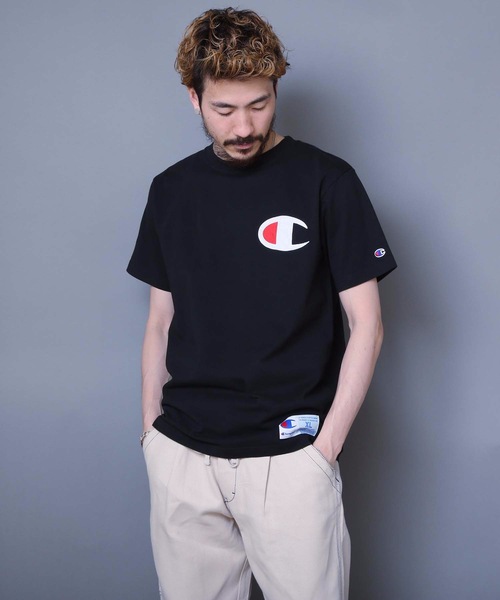 Champion(チャンピオン)の「【Champion/チャンピオン】ビッグロゴTシャツ コットン100% 自然な風合い サテンアップリケ ジョックタグ(Tシャツ/カットソー・メンズ・オレンジ/ダークグリーン/ホワイト/ネイビー/ブラック・LARGE/SMALL/MEDIUM/X-LARGE)」の13枚目の写真