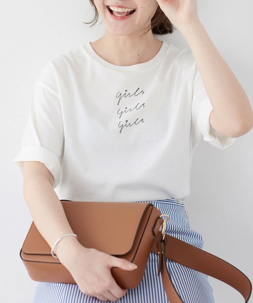 SLOBE IENA（スローブイエナ）の「girls Tシャツ◆【手洗い可能】（Tシャツ/カットソー・レディース・ダークブルー/ネイビー/ホワイト・FREE）」の2枚目の写真