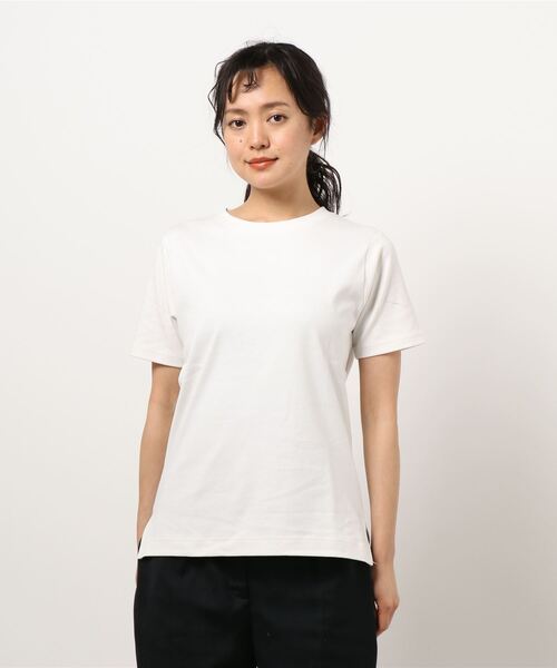 earth music&ecology(アースミュージックアンドエコロジー)の「スムースボックスTシャツ *(Tシャツ/カットソー・レディース・ブラック/ブラウン/オフホワイト/ピンク/ミント/グレイッシュベージュ・M/L)」の2枚目の写真