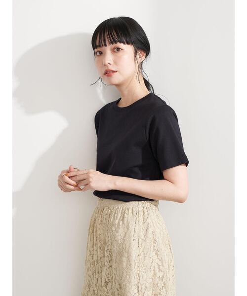 earth music&ecology(アースミュージックアンドエコロジー)の「スムースボックスTシャツ *(Tシャツ/カットソー・レディース・ブラック/ブラウン/オフホワイト/ピンク/ミント/グレイッシュベージュ・M/L)」の16枚目の写真