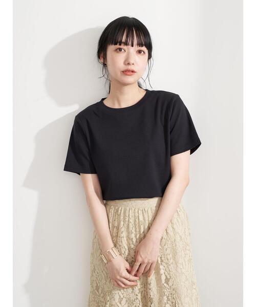 earth music&ecology(アースミュージックアンドエコロジー)の「スムースボックスTシャツ *(Tシャツ/カットソー・レディース・ブラック/ブラウン/オフホワイト/ピンク/ミント/グレイッシュベージュ・M/L)」の17枚目の写真