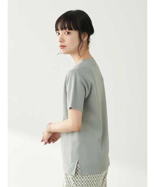 earth music&ecology(アースミュージックアンドエコロジー)の「スムースボックスTシャツ *(Tシャツ/カットソー・レディース・ブラック/ブラウン/オフホワイト/ピンク/ミント/グレイッシュベージュ・M/L)」の20枚目の写真