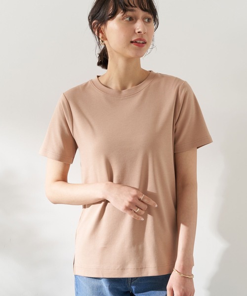 earth music&ecology(アースミュージックアンドエコロジー)の「スムースボックスTシャツ *(Tシャツ/カットソー・レディース・ブラック/ブラウン/オフホワイト/ピンク/ミント/グレイッシュベージュ・M/L)」の6枚目の写真