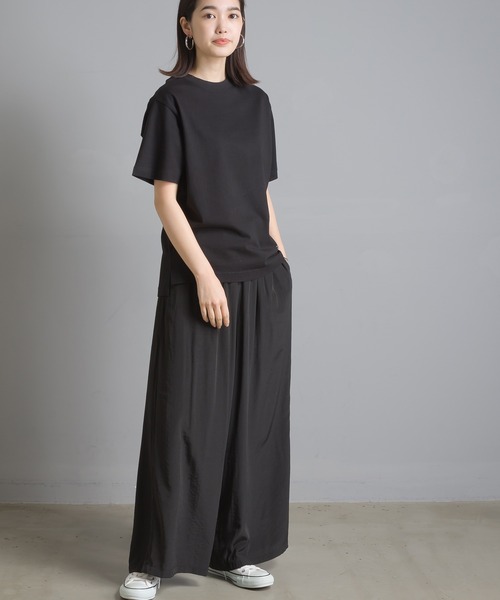 OMNES Another Edition（オムネス アナザーエディション）の「気流染めシルクタッチ ギャザーワイドパンツ（その他パンツ・レディース・ブラック/イエロー/アイボリー/ラベンダー・FREE）」の12枚目の写真