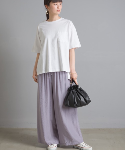 OMNES Another Edition（オムネス アナザーエディション）の「気流染めシルクタッチ ギャザーワイドパンツ（その他パンツ・レディース・ブラック/イエロー/アイボリー/ラベンダー・FREE）」の15枚目の写真