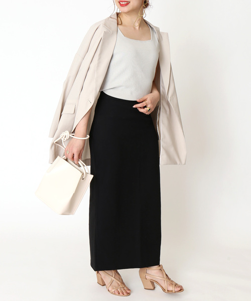 Simplicite（サンプリシテ）の「カットウラケタイトスカート◆（スカート・レディース・ブラック/ブラウン・FREE）」の2枚目の写真