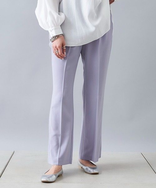 DouDou(ドゥドゥ)の「セミフレアイージーパンツ(その他パンツ・レディース・チャコールグレー/グリーン/バイオレット・36/38)」の3枚目の写真