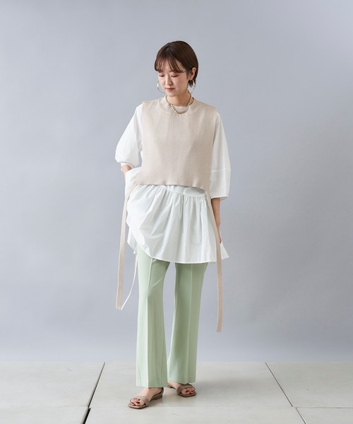 DouDou(ドゥドゥ)の「セミフレアイージーパンツ(その他パンツ・レディース・チャコールグレー/グリーン/バイオレット・36/38)」の5枚目の写真