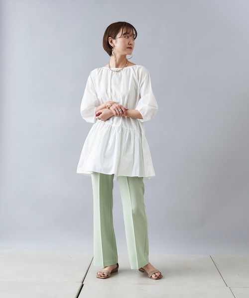 DouDou(ドゥドゥ)の「セミフレアイージーパンツ(その他パンツ・レディース・チャコールグレー/グリーン/バイオレット・36/38)」の14枚目の写真